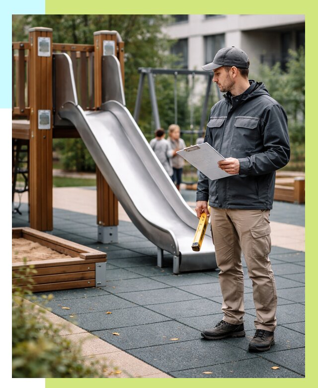 Сертификация детских площадок в Биробиджане от 25345 р. | Алешин-Брб